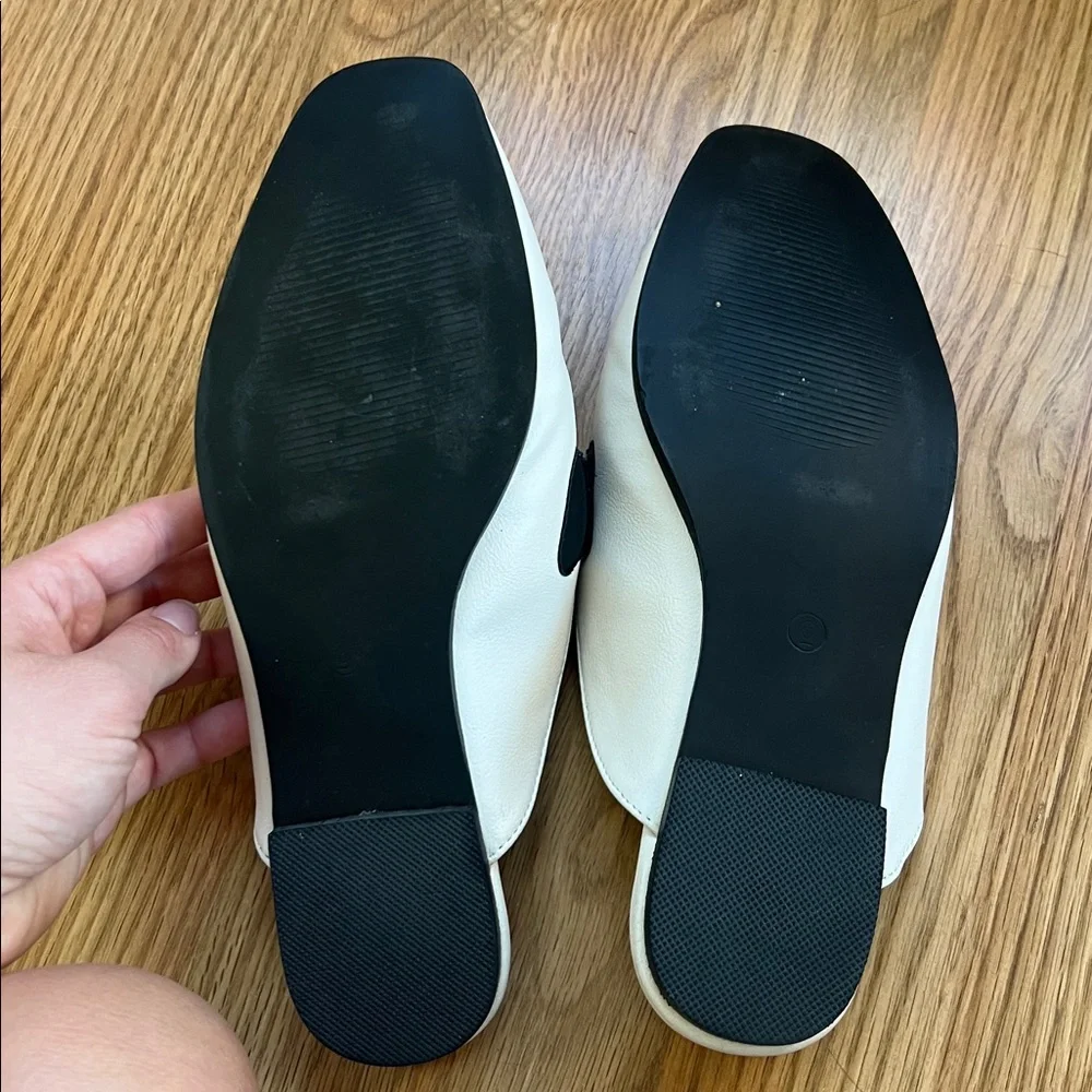 White and Black Slip-On Loafers - Picture 4 of 5